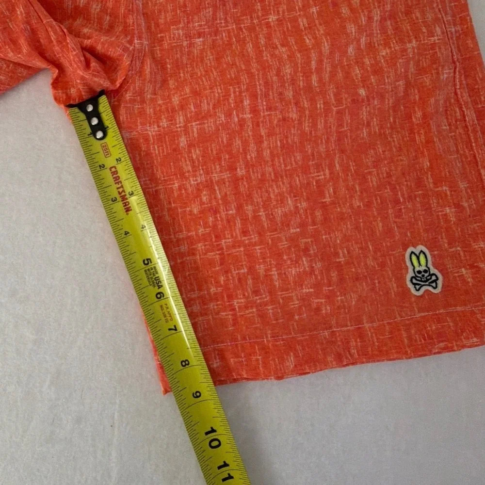 Psycho Bunny Youth Men Orange Crosshatch Swim Trunks Shorts Sz‎ 14/16 Drawstring